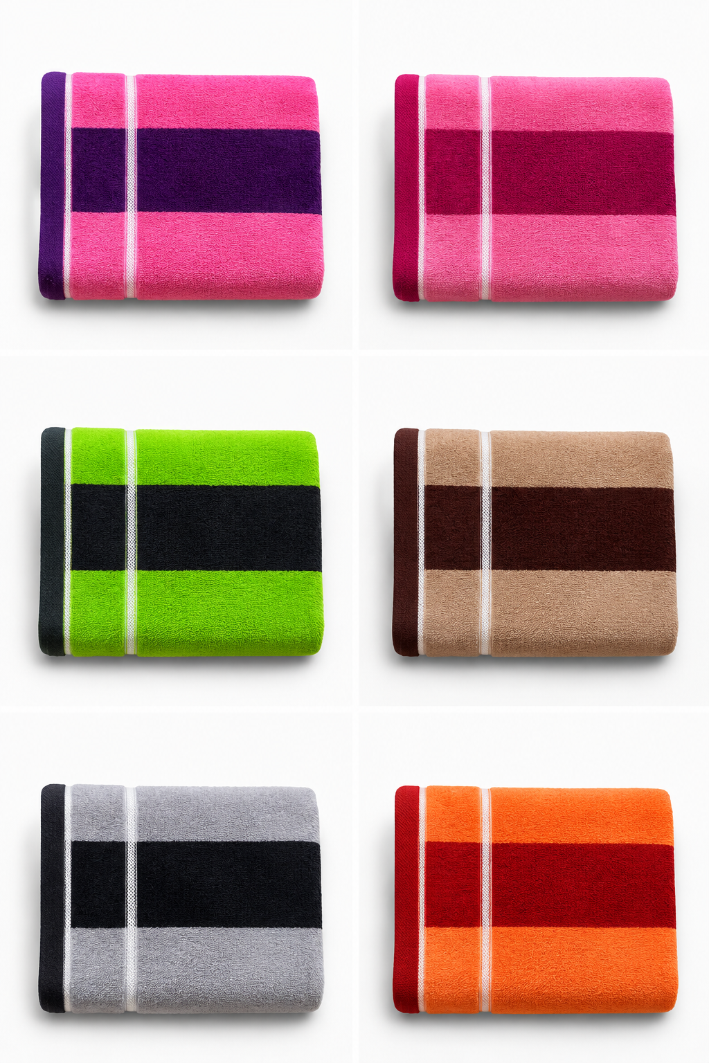 Urban Stripes Multicolor 100% Cotton 30×60" Towel Set
