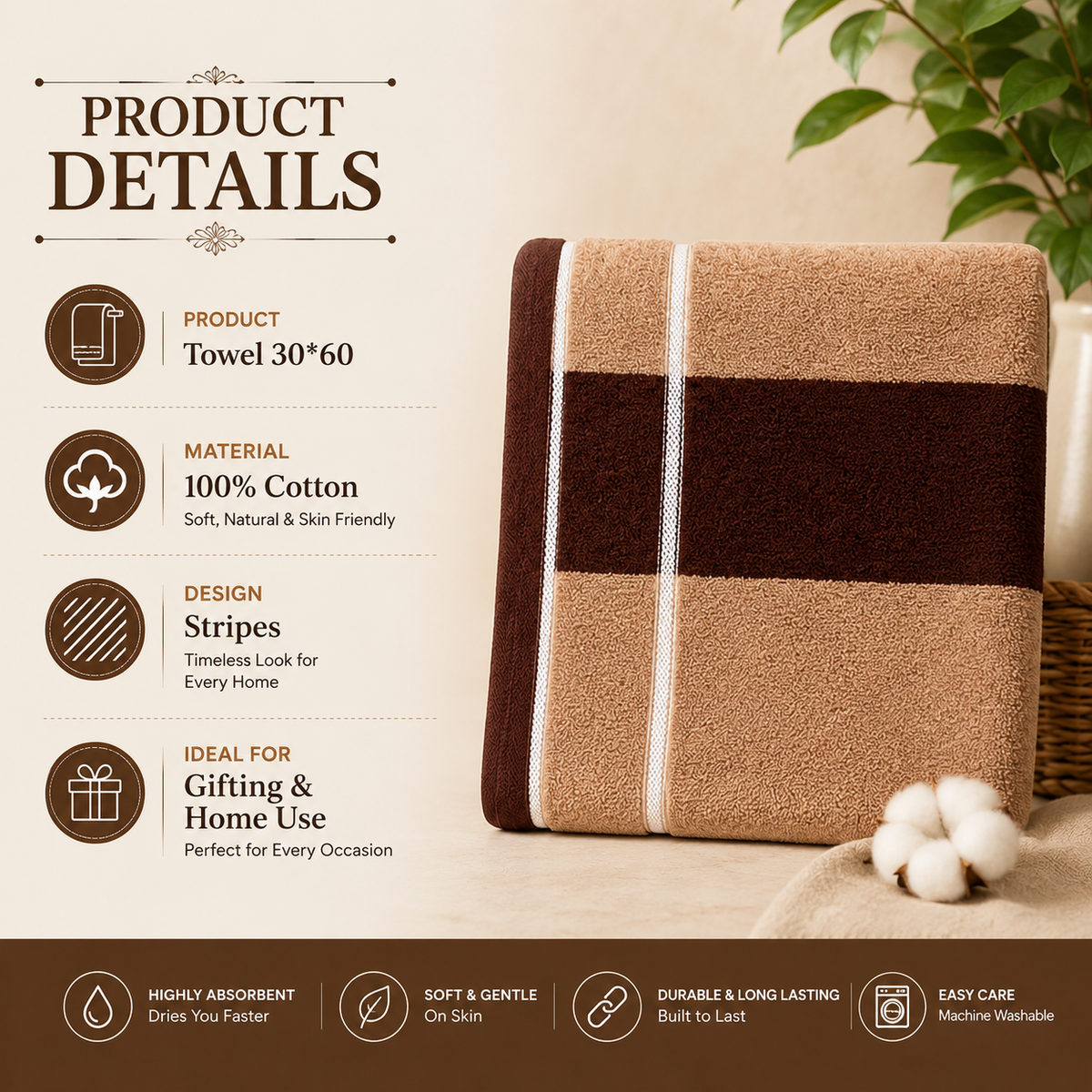 Urban Stripes Beige 30*60in