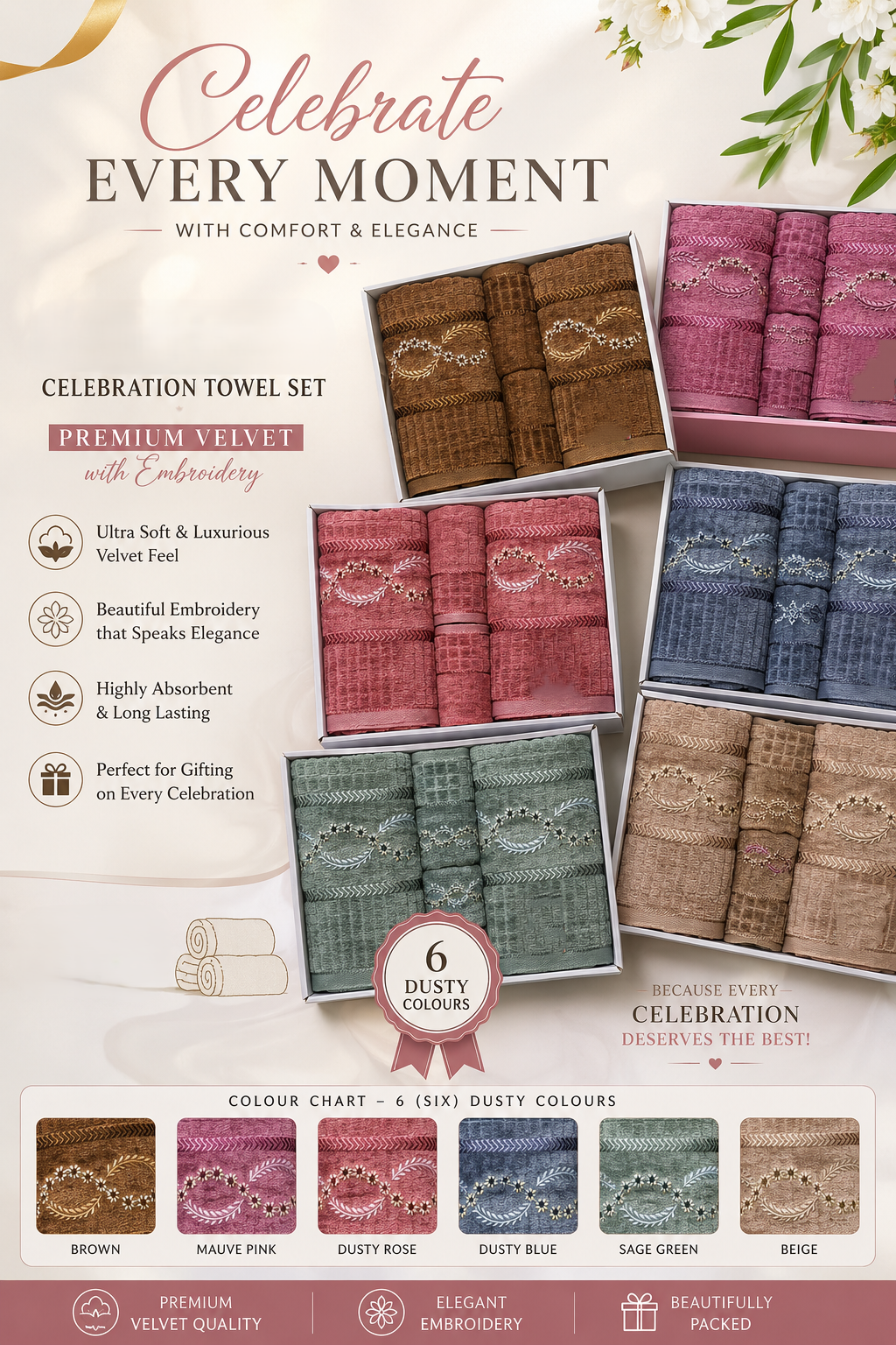 Dusty Blue Celebration towel set