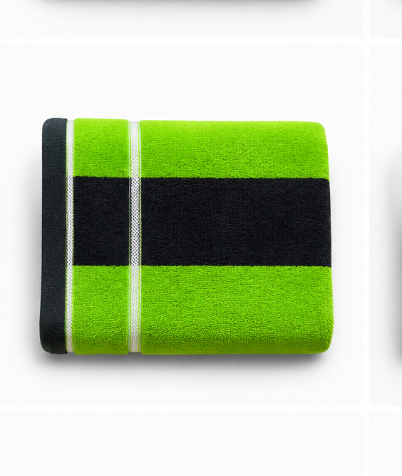 Urban Stripes Green 100% Cotton 30×60" Towel Set