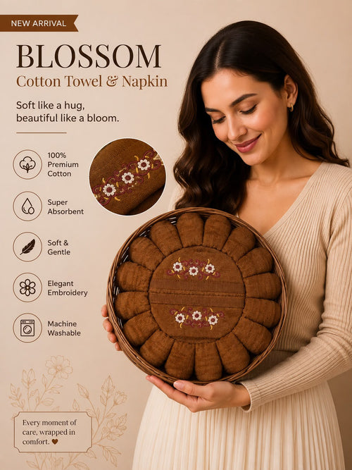 Cocoa Brown – 100% Cotton Towel & Napkin Set