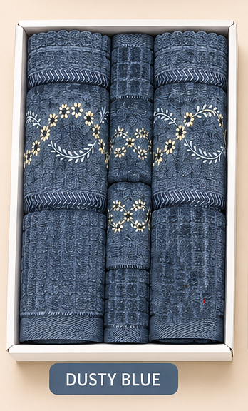Dusty Blue Celebration towel set