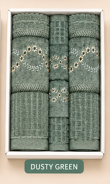 Dusty Green Celebration towel set