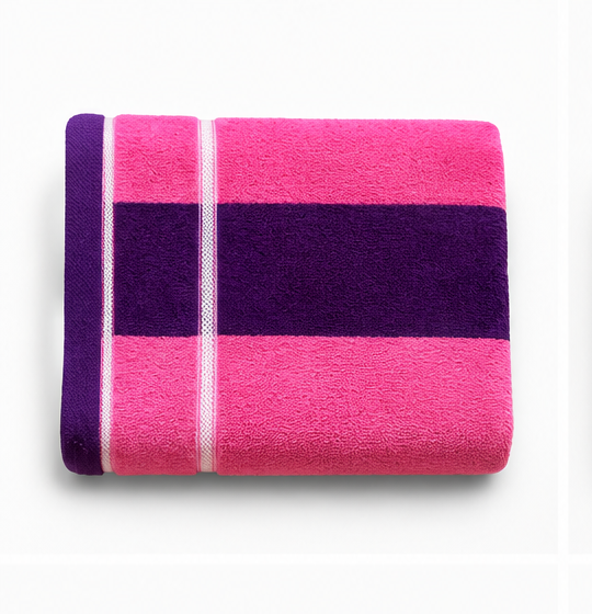 Urban Stripes Pink 100% Cotton 30×60" Towel Set